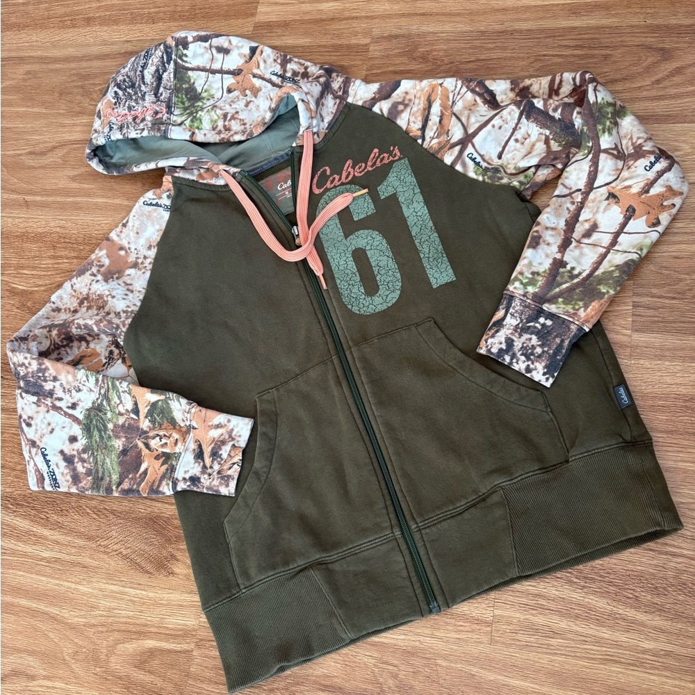 Cabela's Women’s Forest Camo Hoodie - Olive and Brown